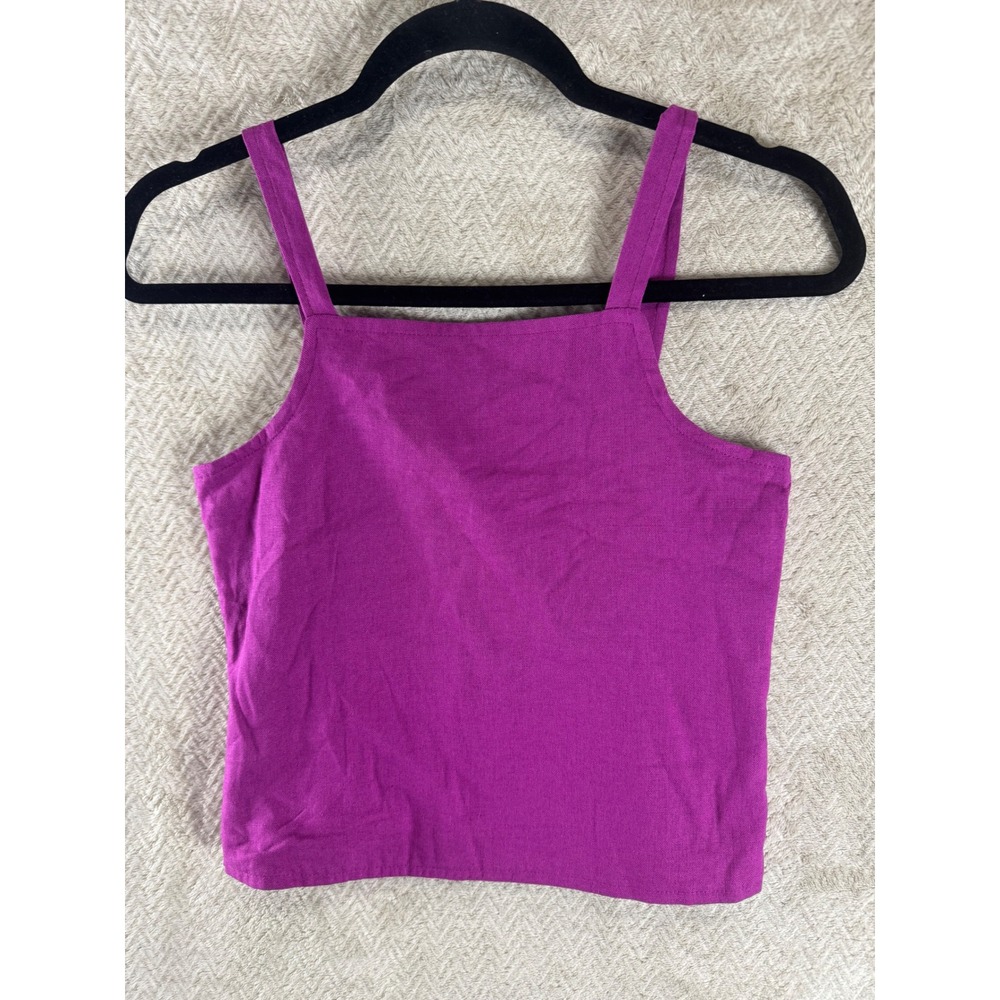 GB Girls Orchid Purple Linen Blend Smocked Back Cami Top Size L 12/14 NEW
